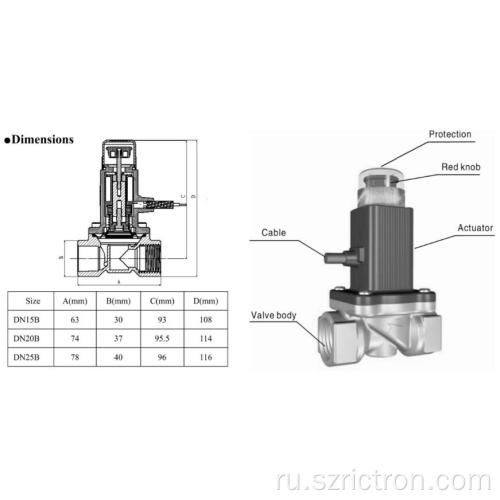 газовый предохранительный клапан 12v электромагнитный клапан